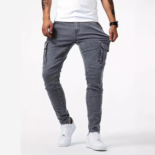 Cargo-bukser i stretch-denim