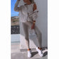 💗Sweatshirt 3-delat set (Gratis frakt)💗Cardigan med huva, väst, byxor