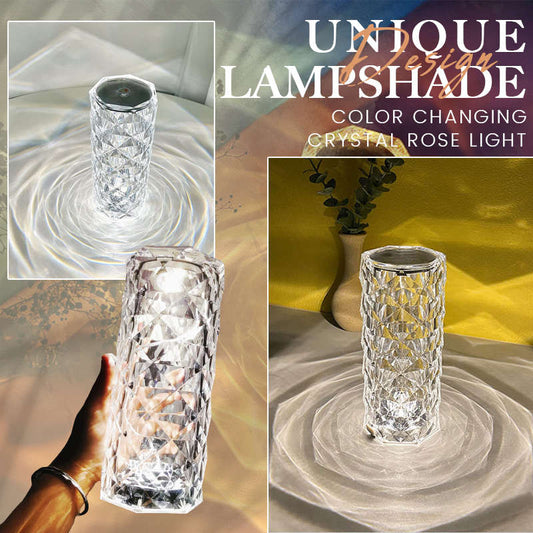 16 färger Rose Rays Crystal Diamond bordslampa