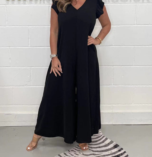 🔥2024 Summer New Ruffled Wide-leg Casual Jumpsuit